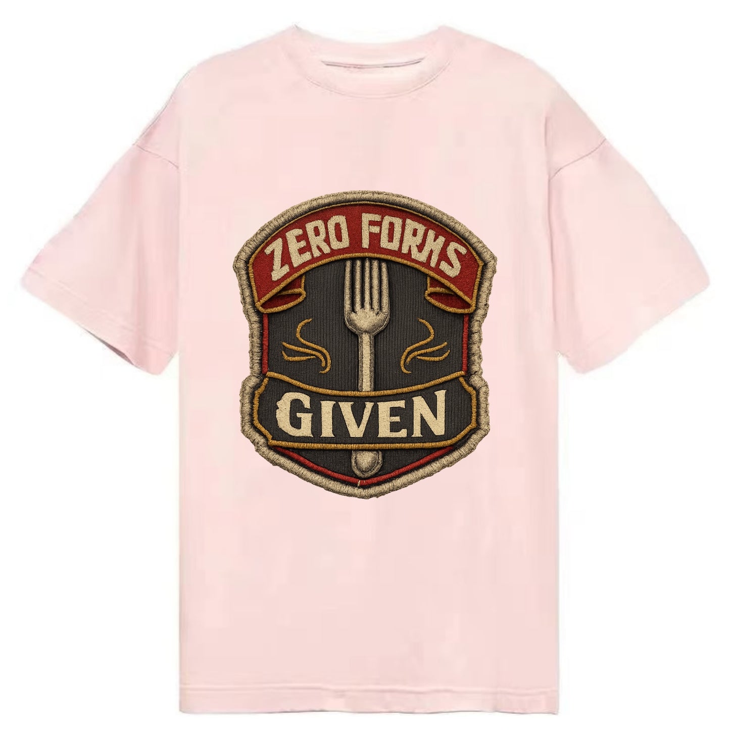 ZERO FORKS GIVEN - fork with text in silver , no cares attitude - Classic T-shirt - Pink