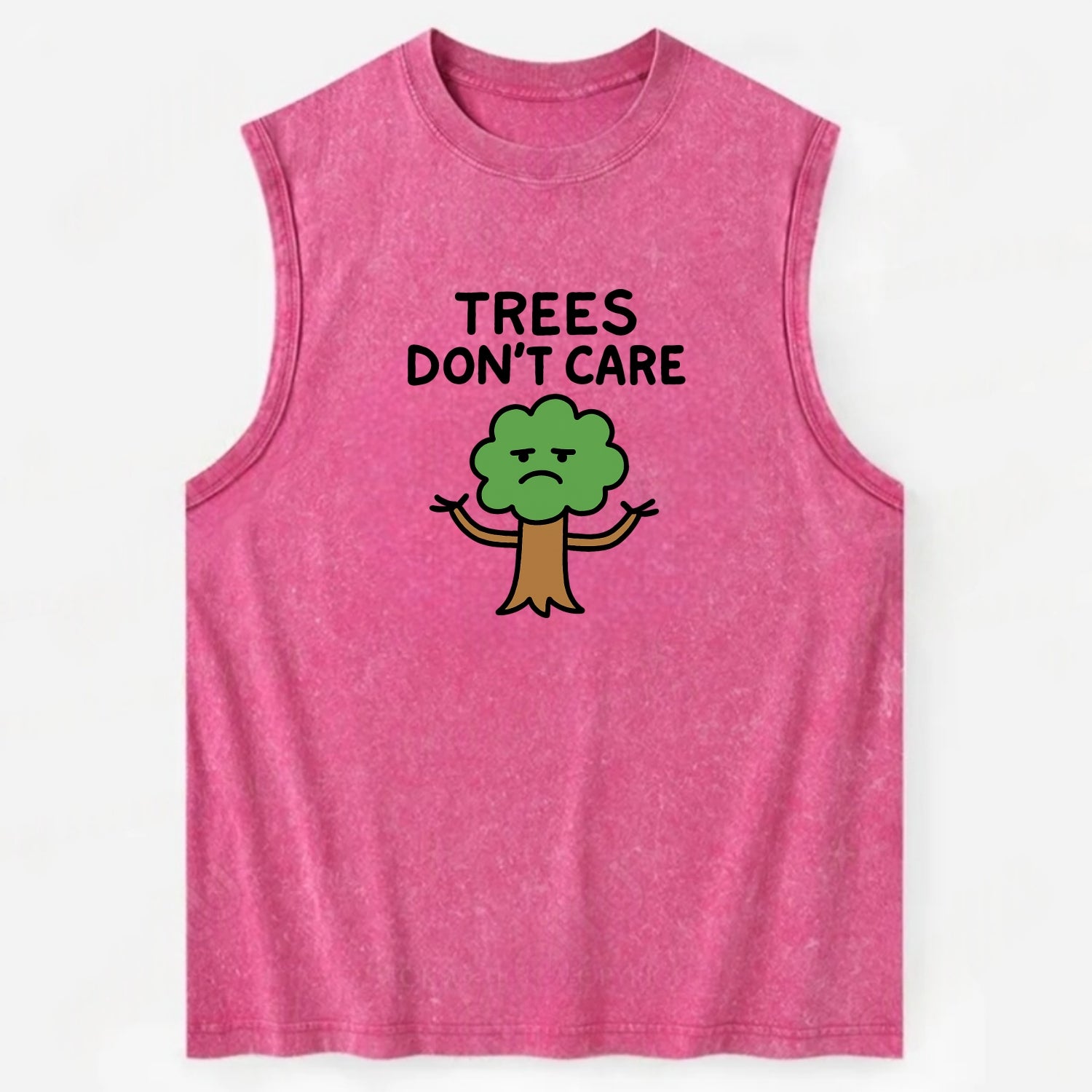TREES DONT CARE | Indifferent oak shrugging branches - Vintage Washed Tank - Pink
