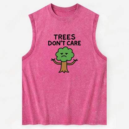 TREES DONT CARE | Indifferent oak shrugging branches - Vintage Washed Tank - Pink
