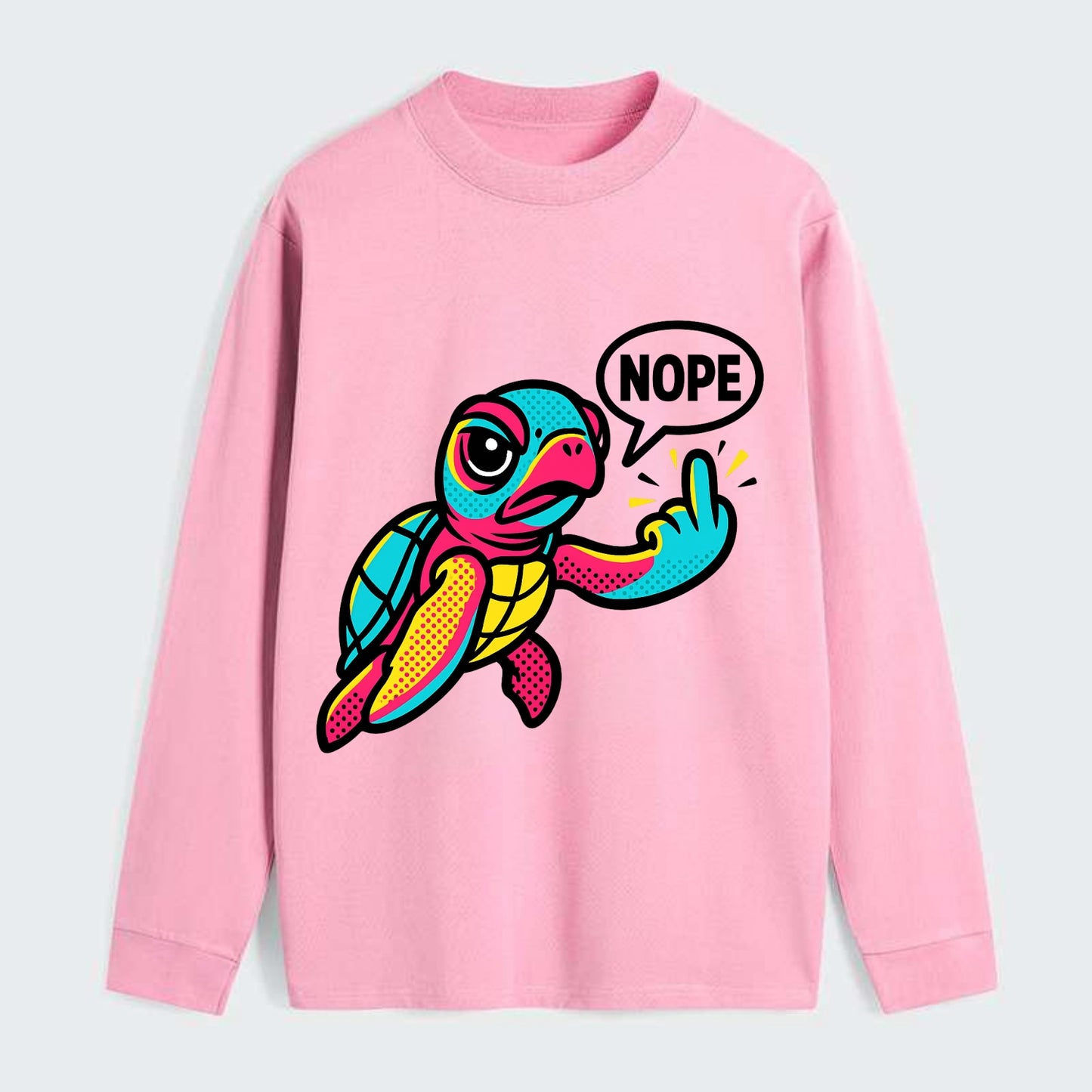 baby sea turtle swimming gracefully, one flipper extended sassily - Classic Long Sleeve Shirt - Pink