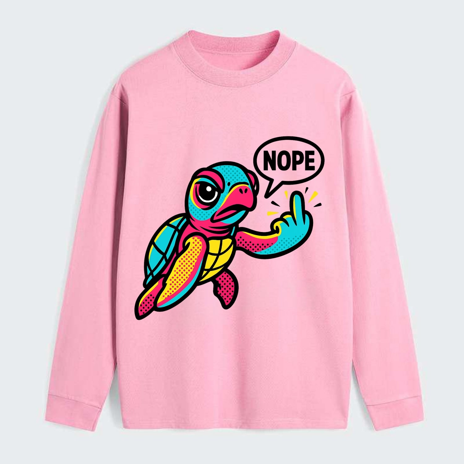 baby sea turtle swimming gracefully, one flipper extended sassily - Classic Long Sleeve Shirt - Pink