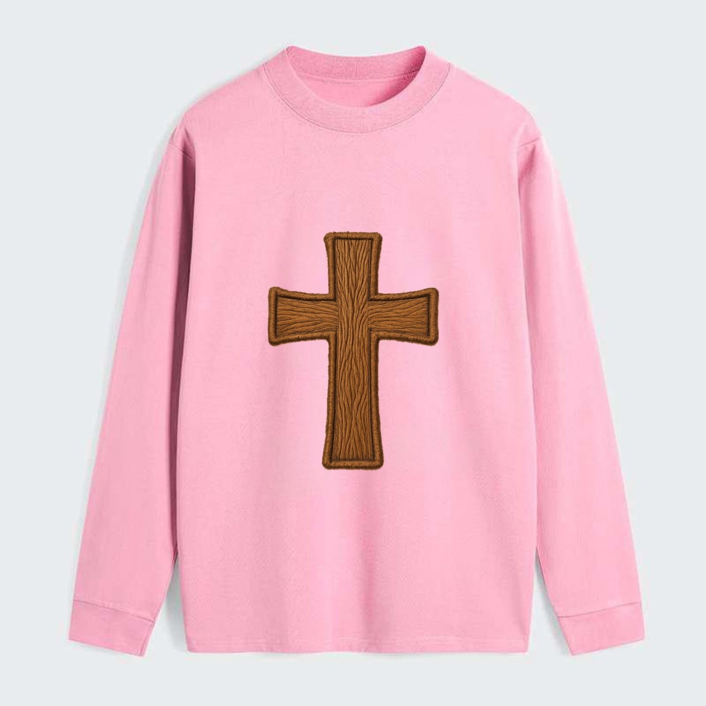 Carved Cross  - Classic Long Sleeve Shirt - Pink