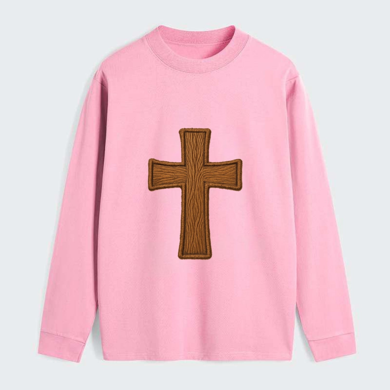 Carved Cross  - Classic Long Sleeve Shirt - Pink
