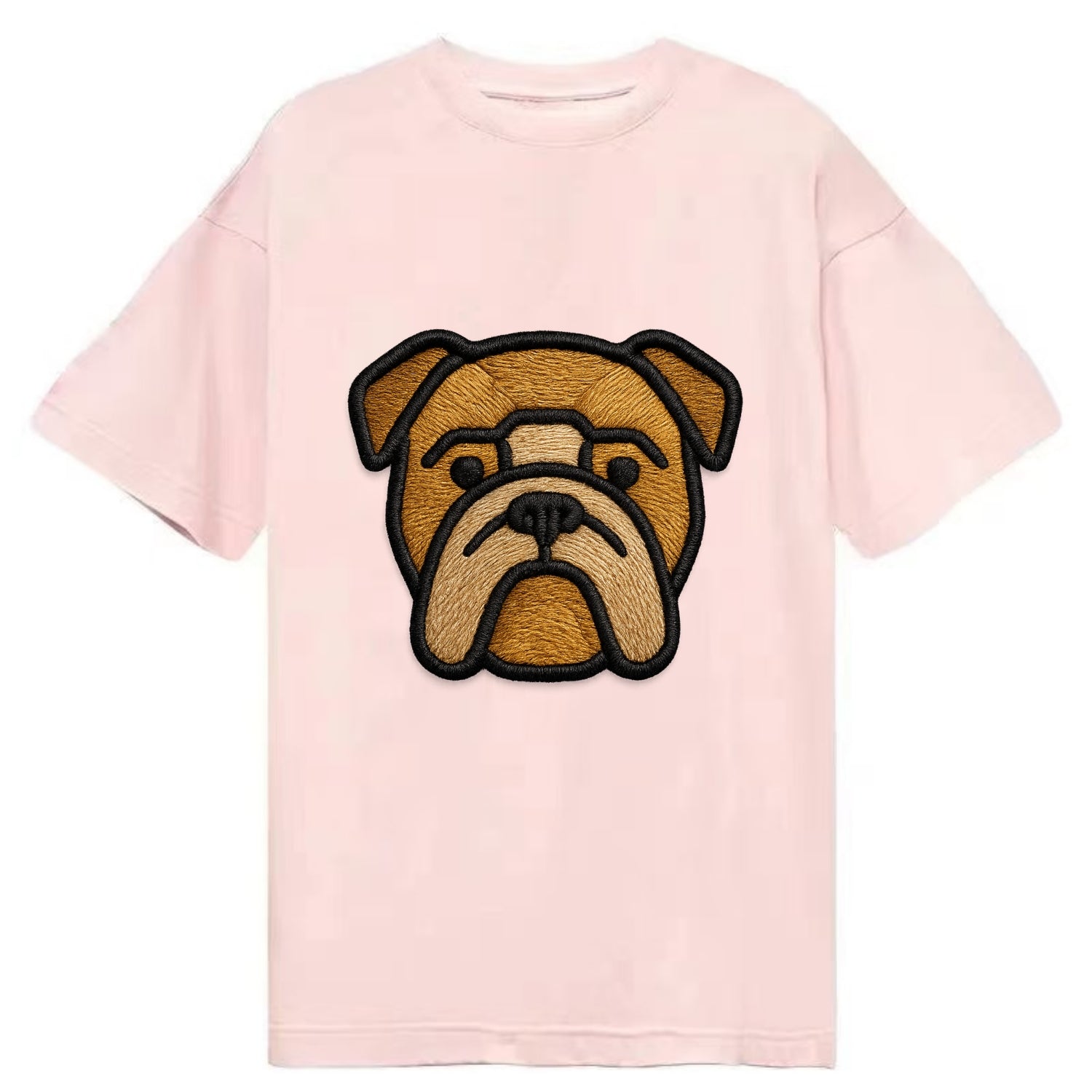 Bulldog - Minimalist geometric design wi - Classic T-shirt - Pink