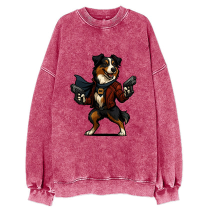 Australian Shepherd Star-Lord  - Vintage - Vintage Sweatshirt - Pink