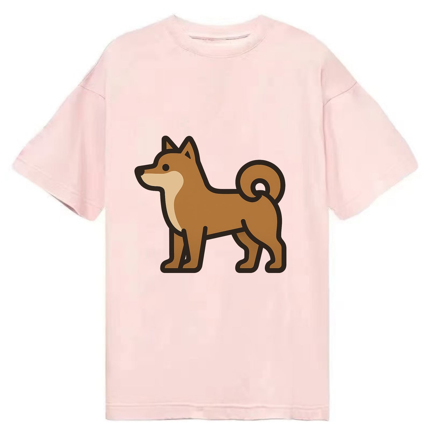 Shiba Inu - Red sesame flat side profile - Classic T-shirt - Pink