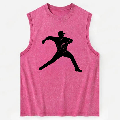 Baseball pitcher wind-up motion - Vintage Washed Tank - Pink