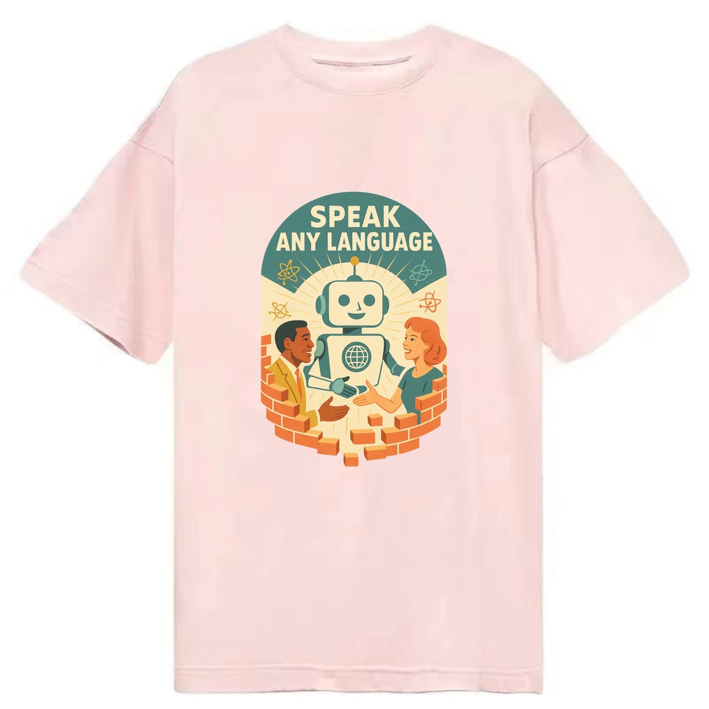 Language learning AI breaking down barriers - "Speak Any Language" - - Classic T-shirt - Pink