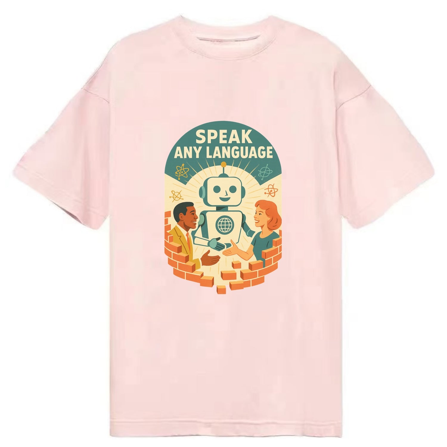 Language learning AI breaking down barriers - "Speak Any Language" - - Classic T-shirt - Pink