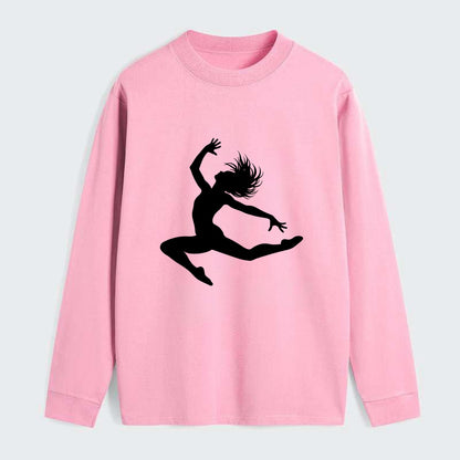 Contemporary dancer leap mid-air - Classic Long Sleeve Shirt - Pink