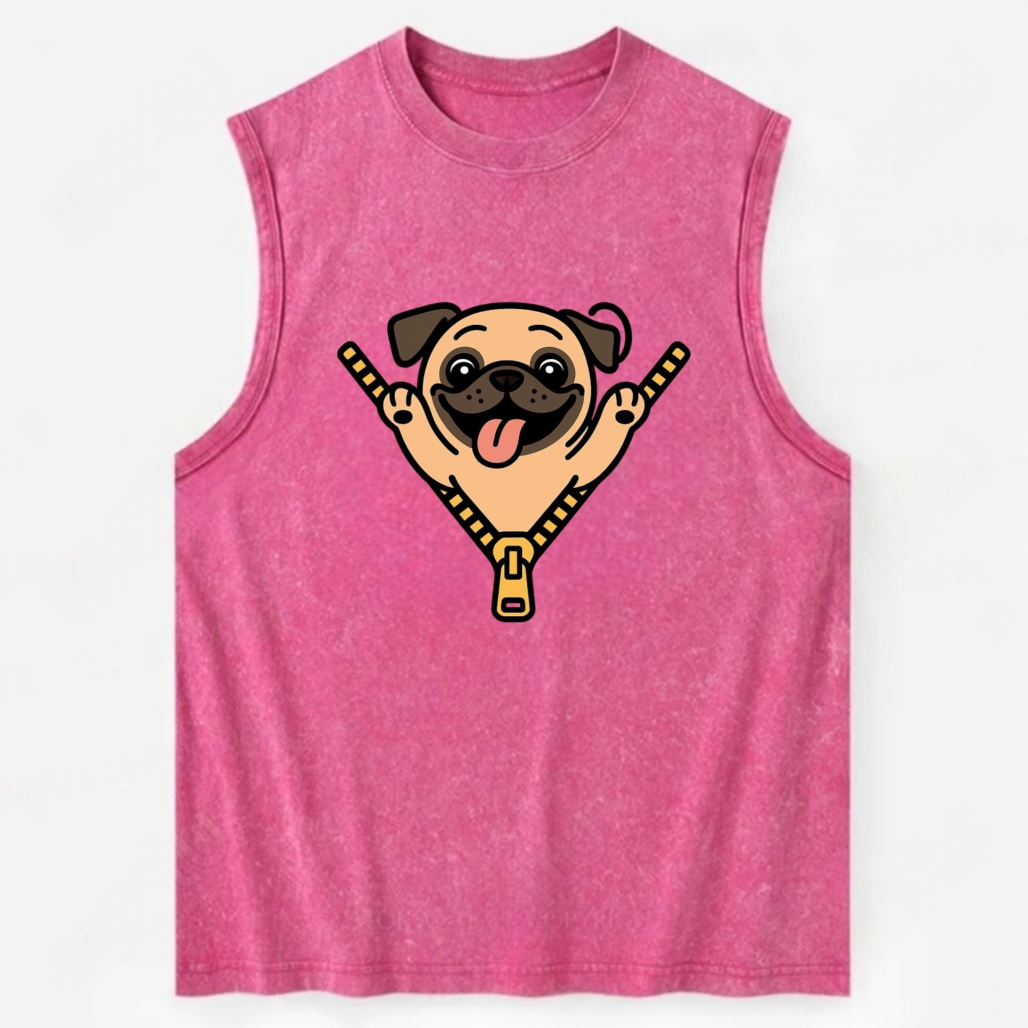 Pug - Vintage Washed Tank - Pink