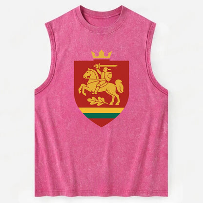 Lithuania Royal Logo  - Vintage Washed Tank - Pink