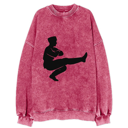 Russian Cossack dancer squat kick - Vintage Sweatshirt - Pink