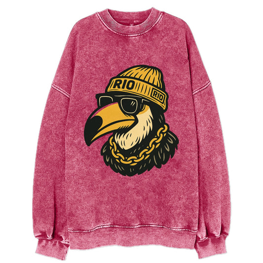 Rio Toucan - Vintage Sweatshirt - Pink