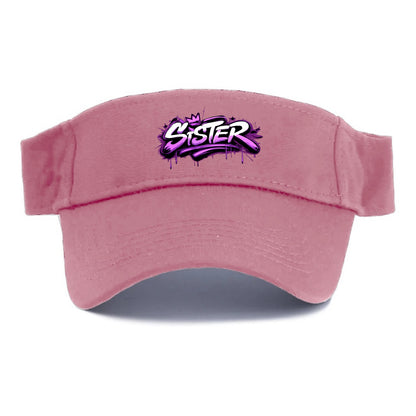 Bold typography design - "SISTER" - female bond, sisterhood - Visor - Pink