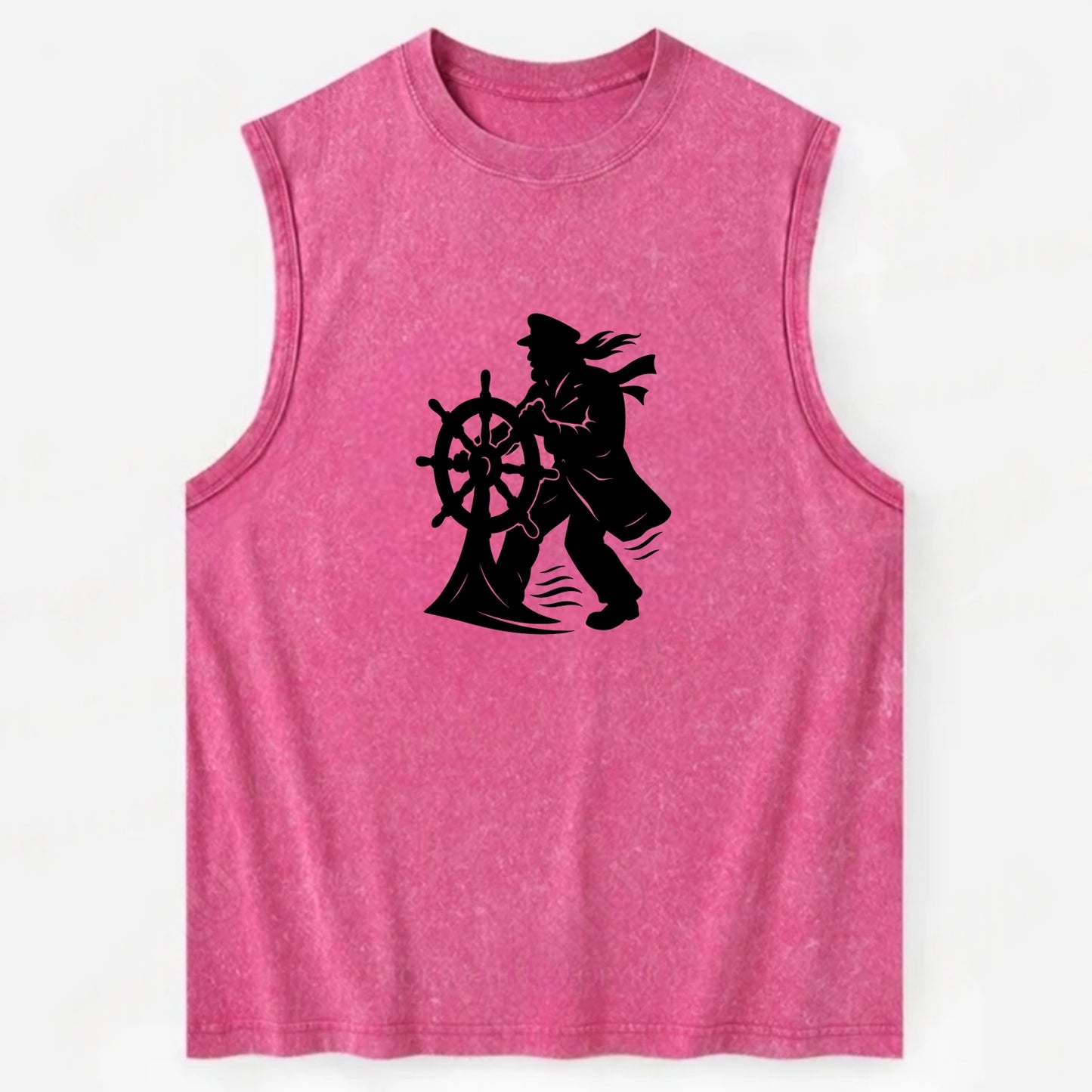 Sailor with ship wheel - Vintage Washed Tank - Pink