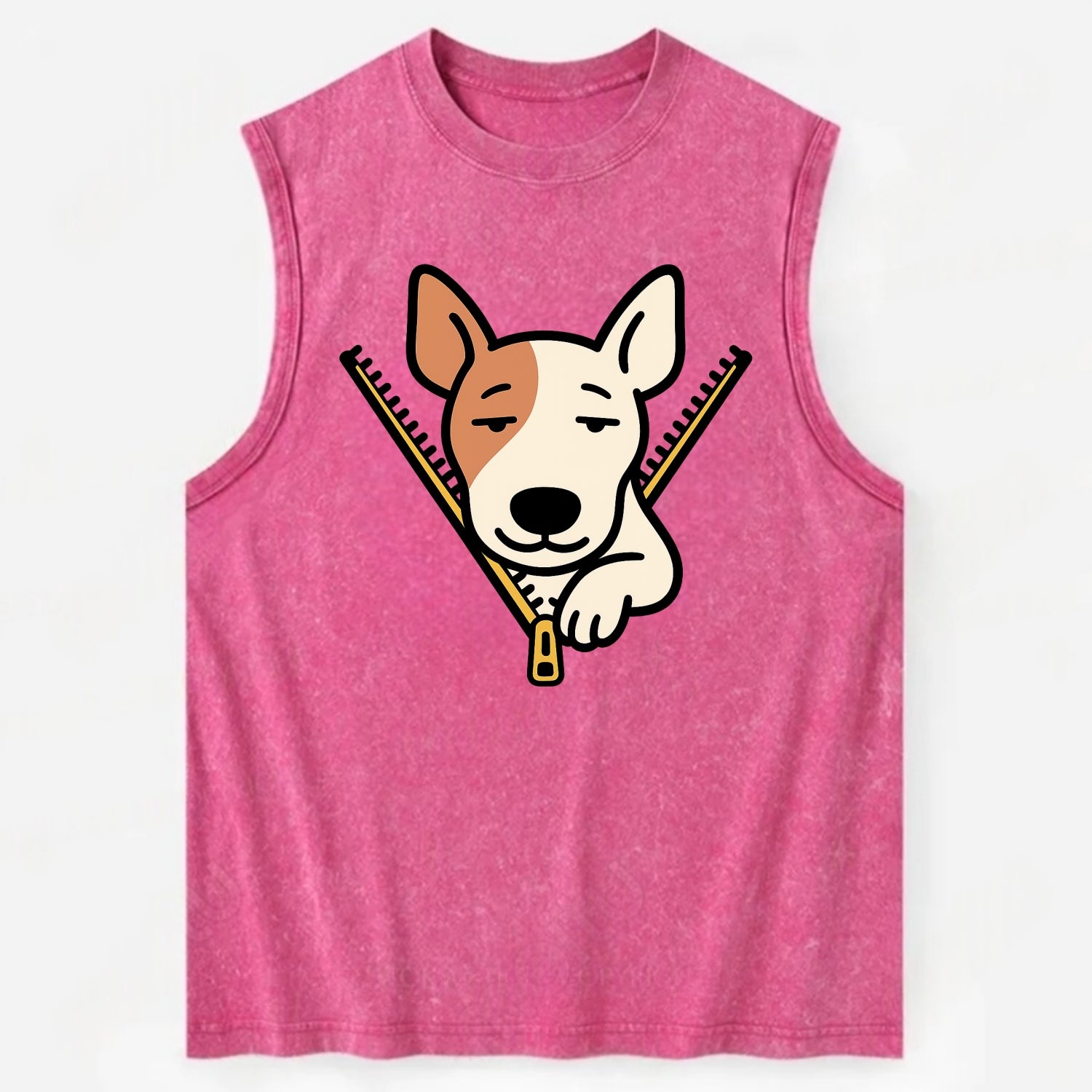 Bull Terrier - Vintage Washed Tank - Pink