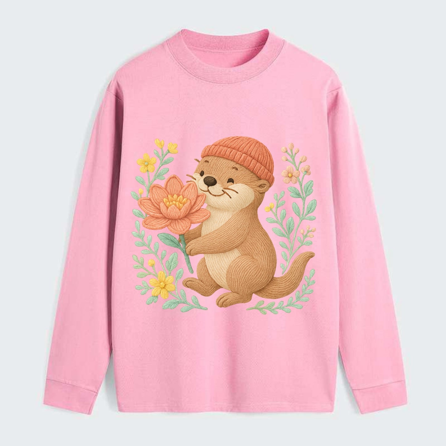 Peach Otter - Classic Long Sleeve Shirt - Pink