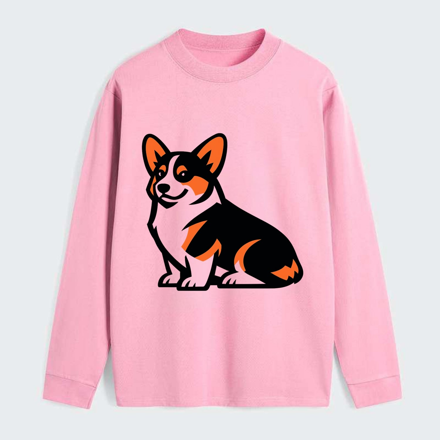 Tricolor Corgi Charm - Classic Long Sleeve Shirt - Pink