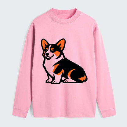 Tricolor Corgi Charm - Classic Long Sleeve Shirt - Pink