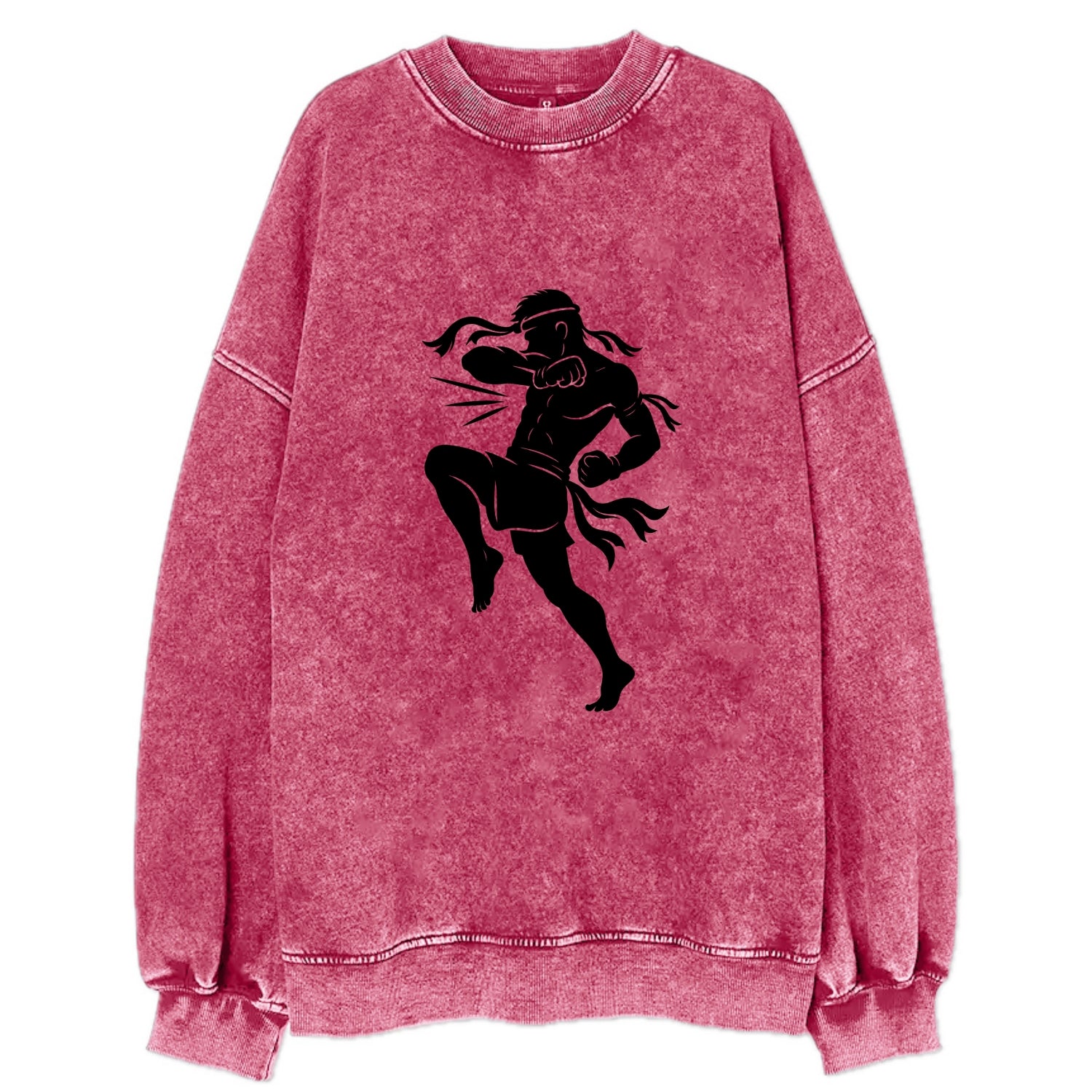 Thai Muay Thai fighter elbow strike - Vintage Sweatshirt - Pink