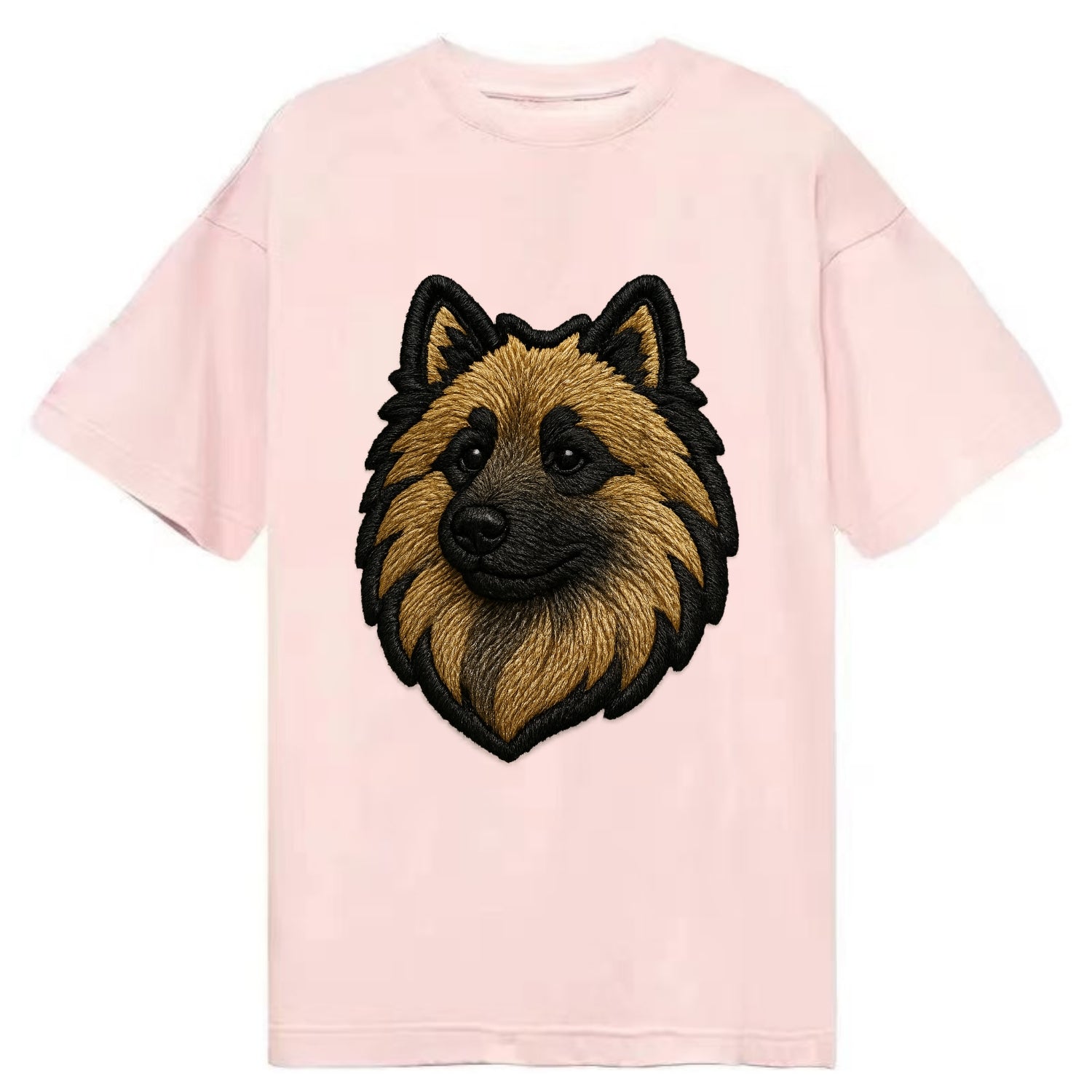 Keeshond - Contemporary spitz logo with - Classic T-shirt - Pink