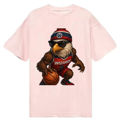 DC Eagle wearing Wizards red white and blue beanie with monument patch and - Classic T-shirt - Pink