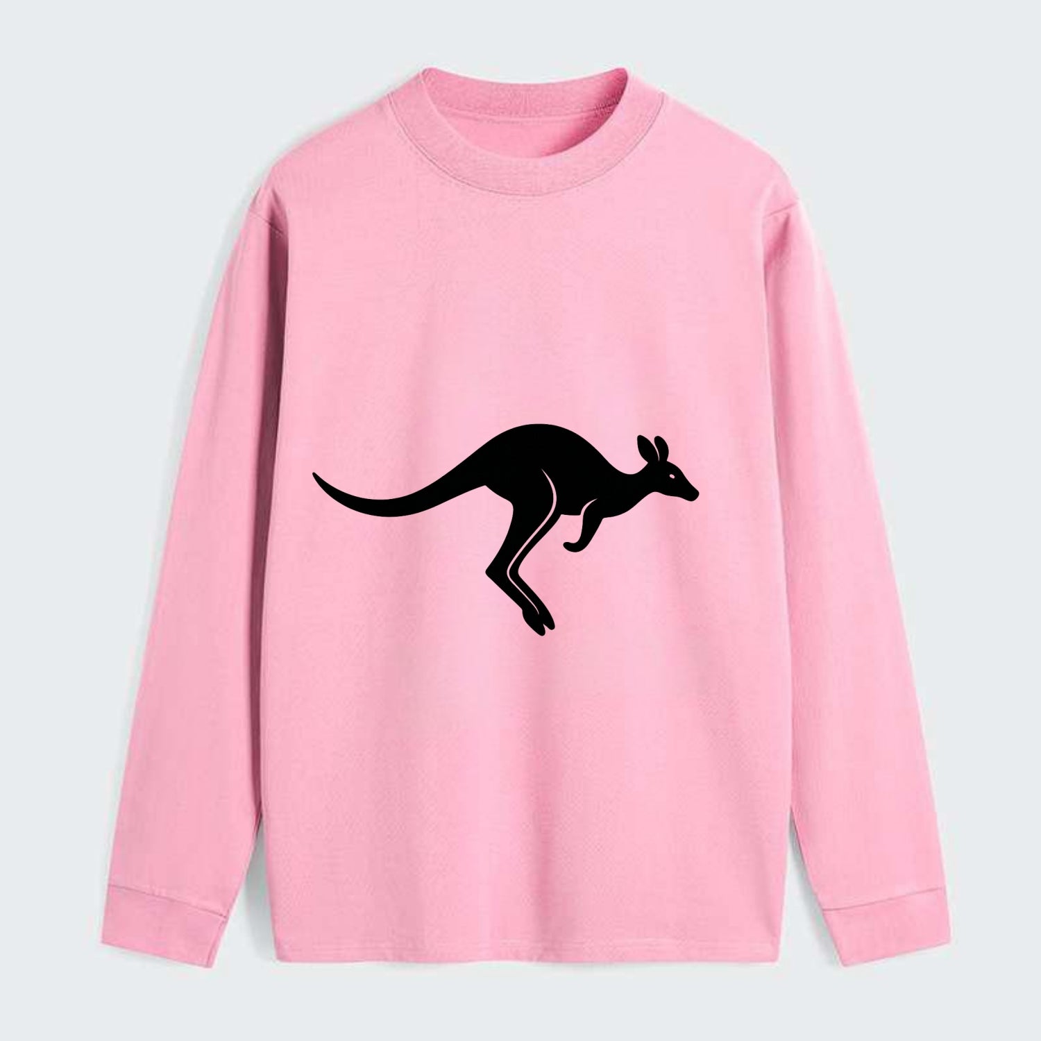 Kangaroo leaping across outback - Classic Long Sleeve Shirt - Pink
