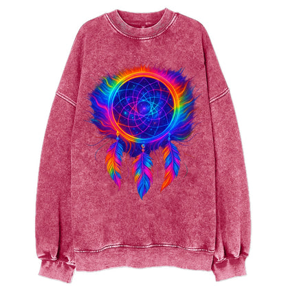 Dream Catcher Universe - Cosmic dreamcat - Vintage Sweatshirt - Pink