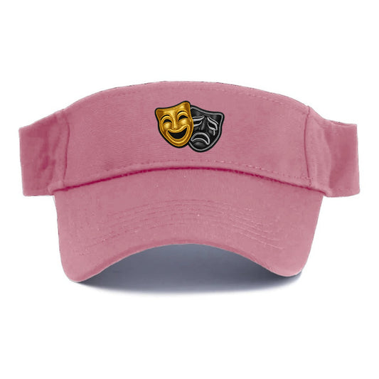 BROADWAY MASKS - comedy tragedy masks in gold and black , theater - Visor - Pink
