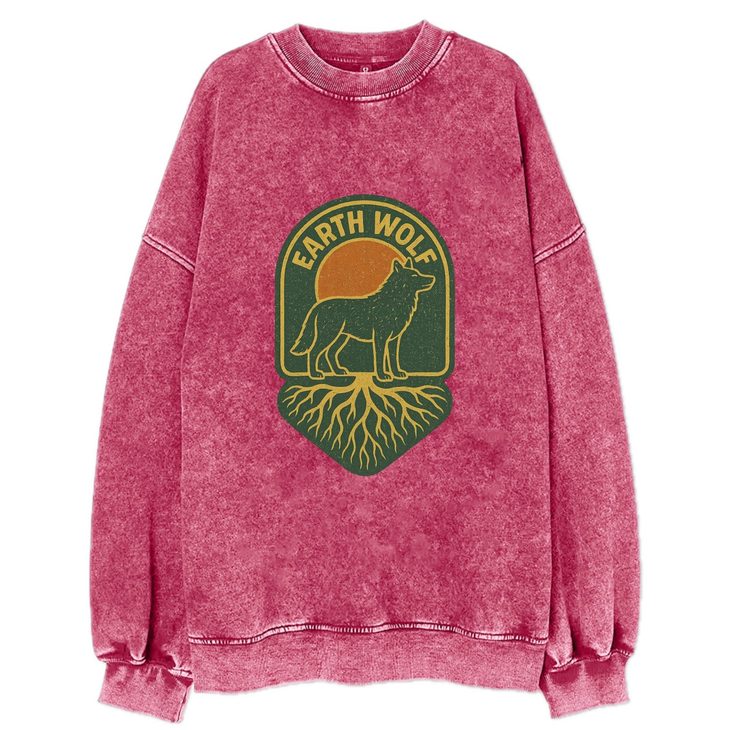 Earth Wolf Roots  - Vintage Sweatshirt - Pink