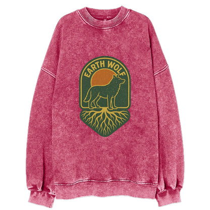 Earth Wolf Roots  - Vintage Sweatshirt - Pink