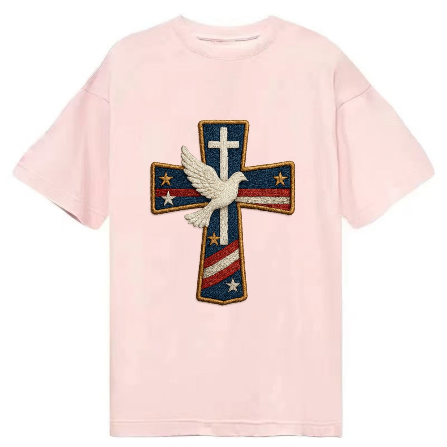 Dove and Cross  - Classic T-shirt - Pink