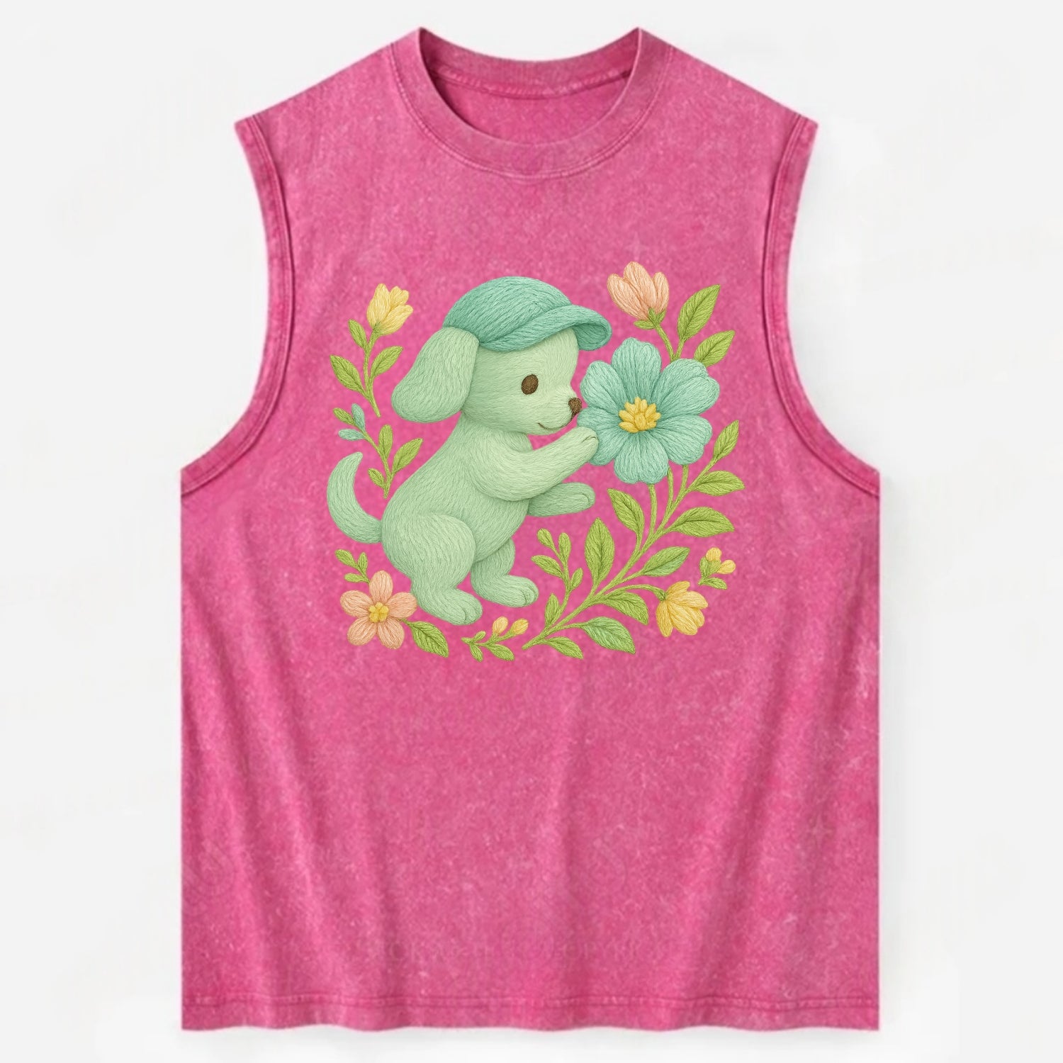 Mint Puppy - Vintage Washed Tank - Pink