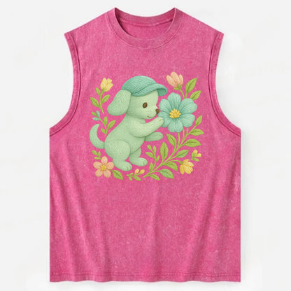 Mint Puppy - Vintage Washed Tank - Pink