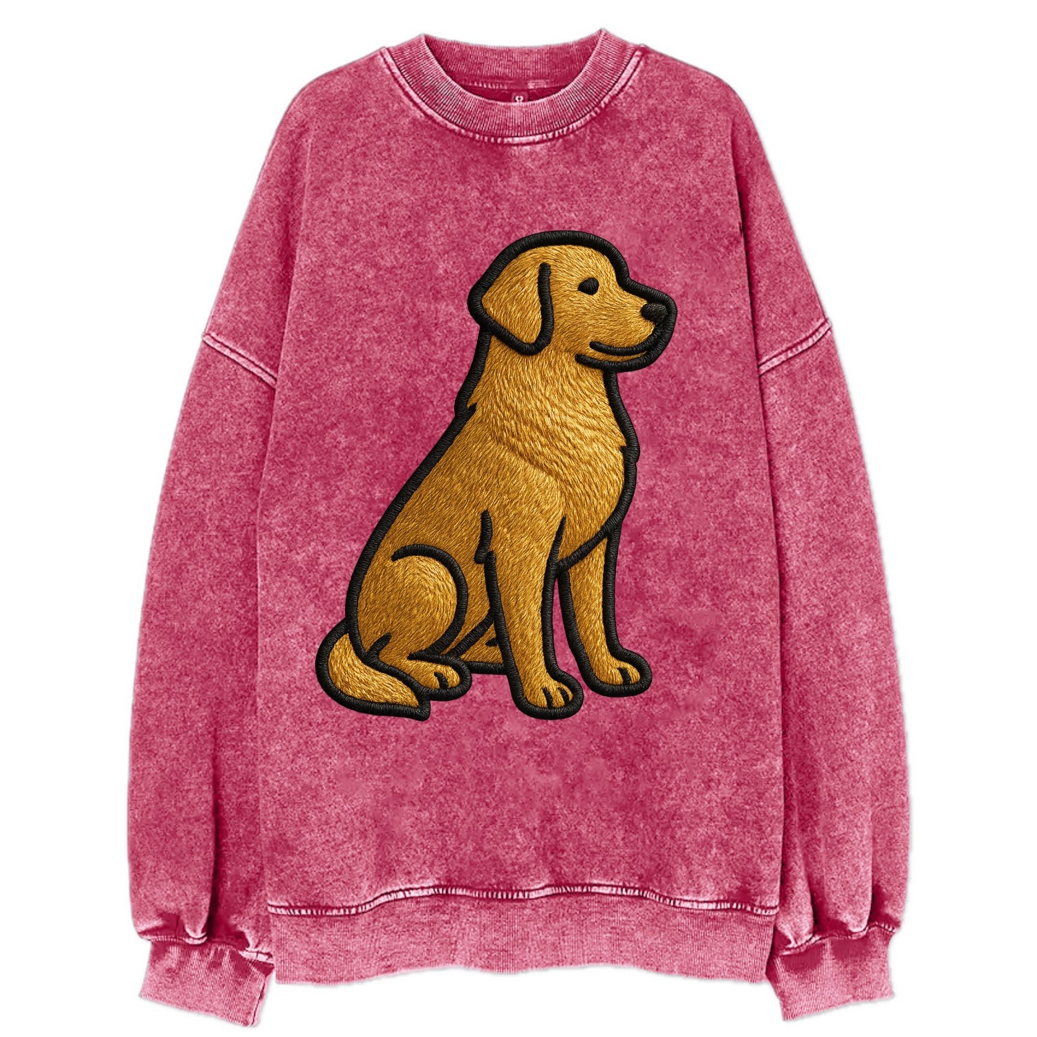 Golden Retriever - Contemporary geometri - Vintage Sweatshirt - Pink