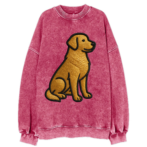 Golden Retriever - Contemporary geometri - Vintage Sweatshirt