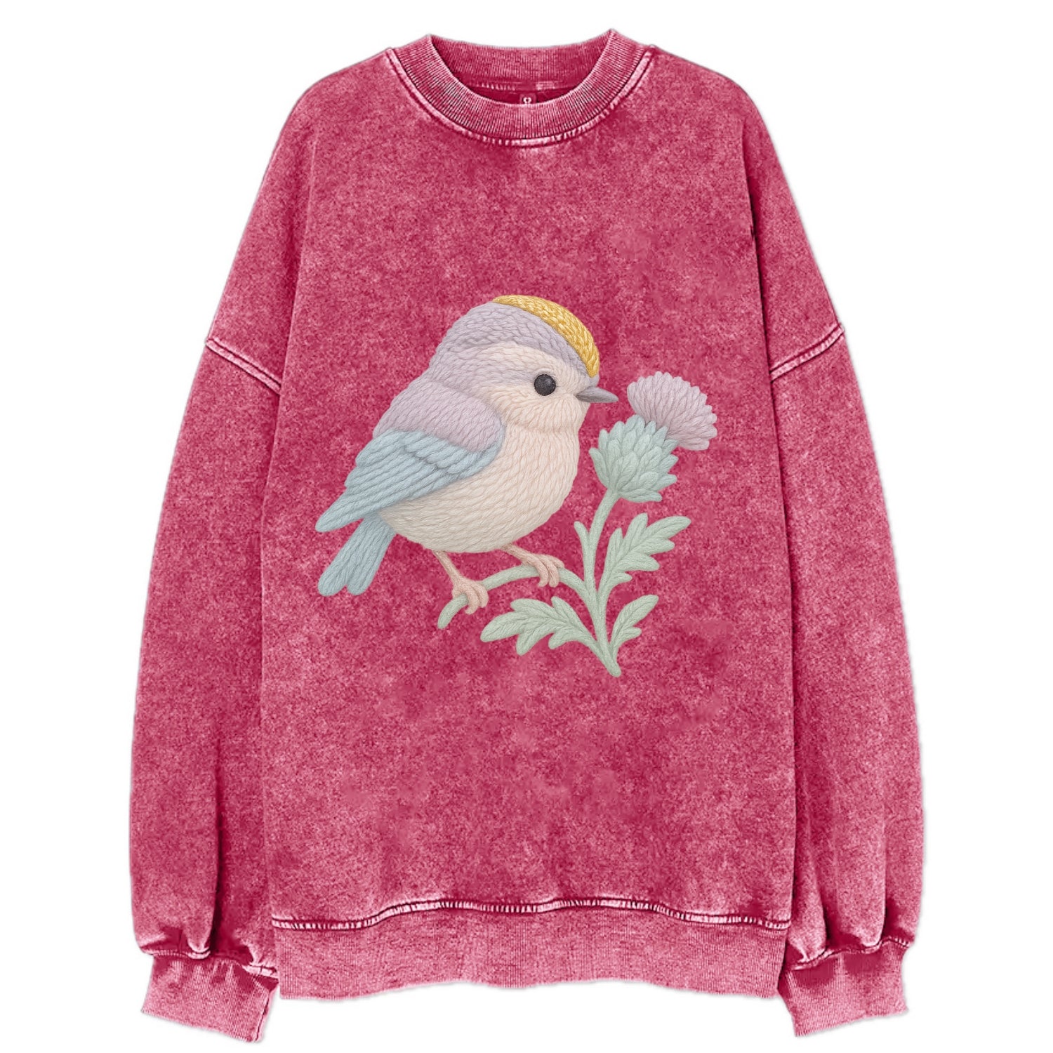 Firecrest Thistle Crown  - Vintage Sweatshirt - Pink
