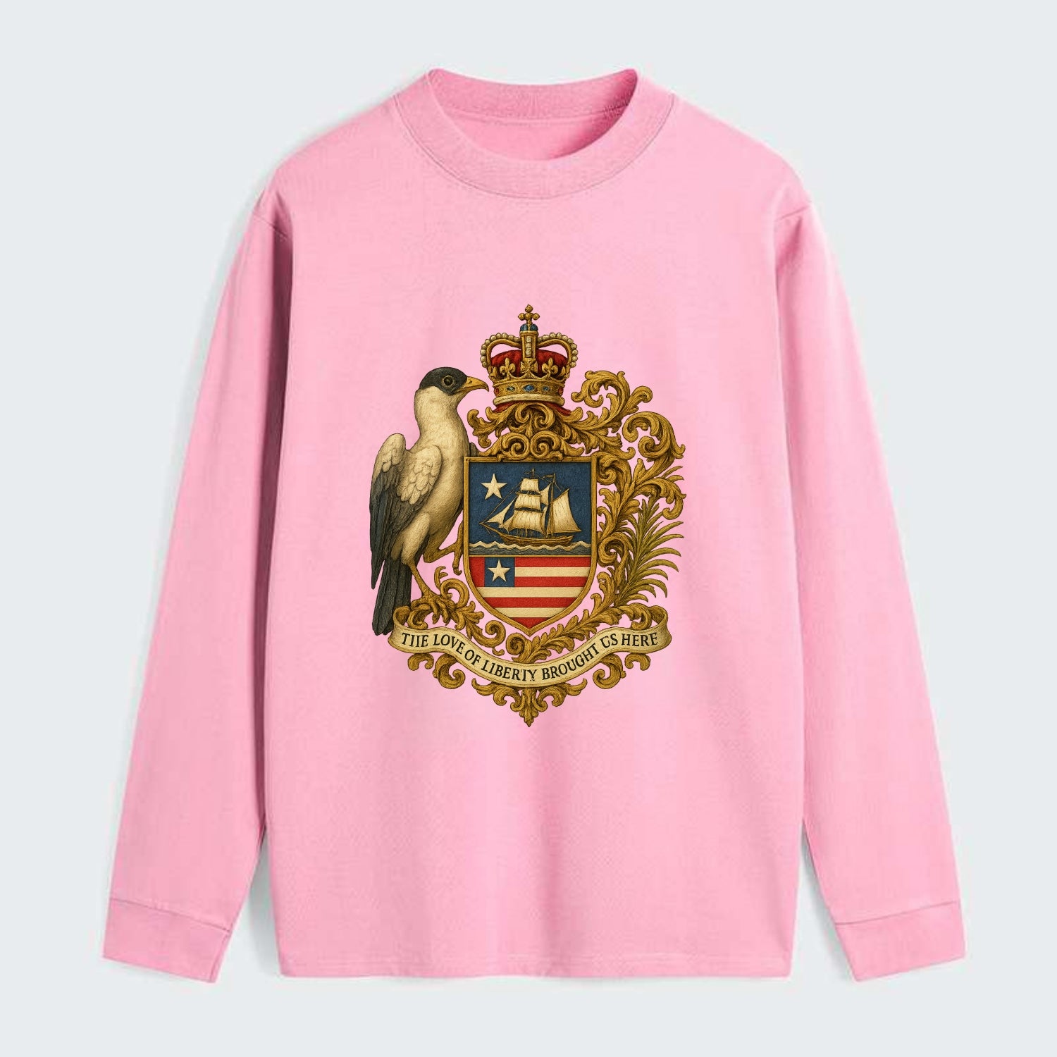 Liberia Pepper Bird Emblem - Classic Long Sleeve Shirt - Pink