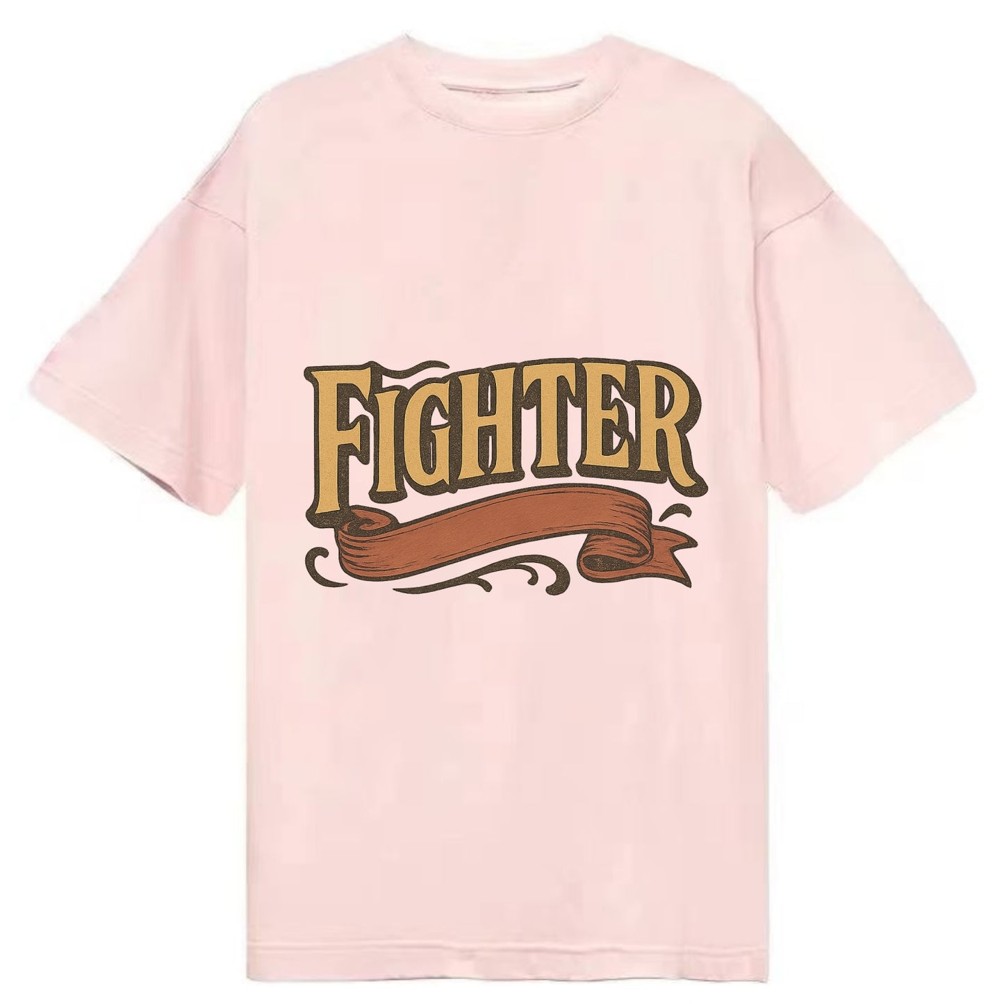 Bold typography design - "FIGHTER" - never giving up, battling on - Classic T-shirt - Pink