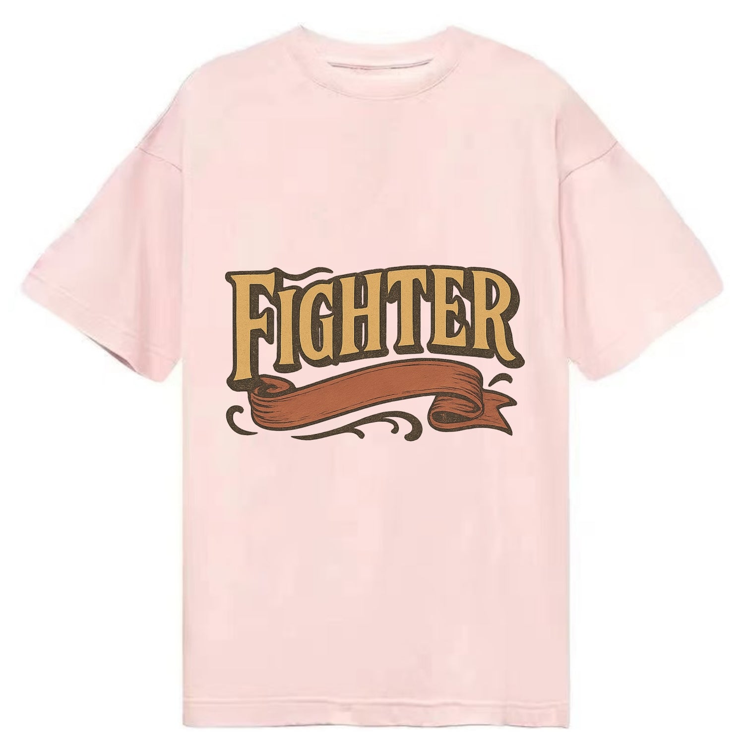 Bold typography design - "FIGHTER" - never giving up, battling on - Classic T-shirt - Pink