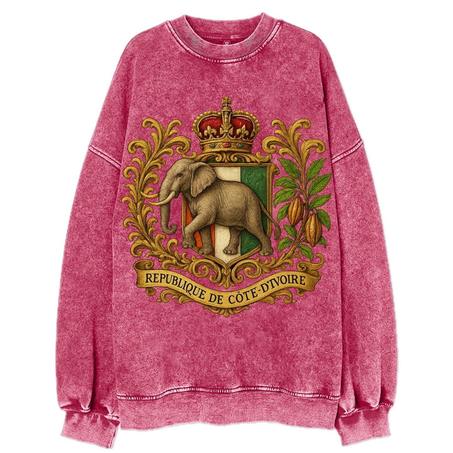 Ivory Coast Heritage Badge  - Vintage Sweatshirt - Pink