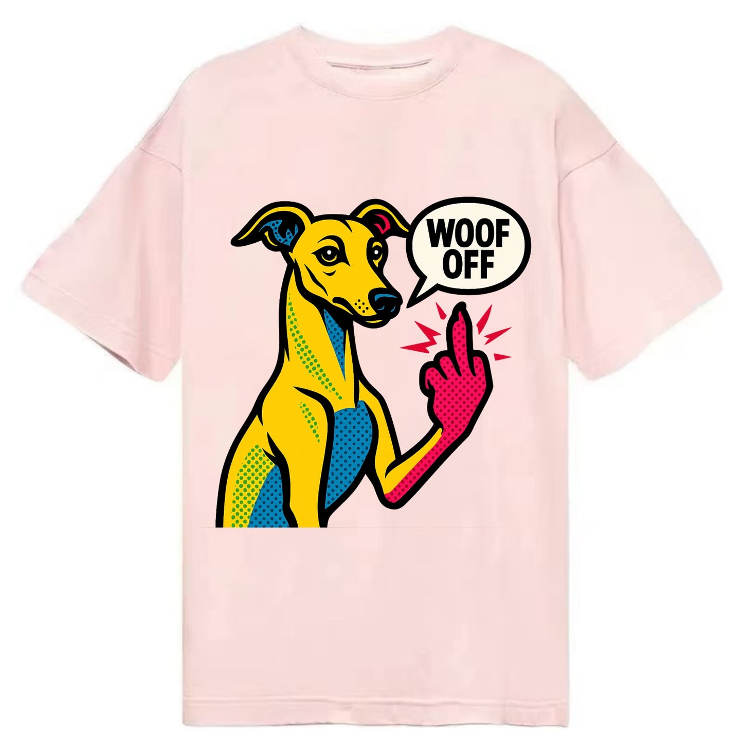 Whippet sleek athletic greyhound-like, elegant long paw giving sass - Classic T-shirt - Pink