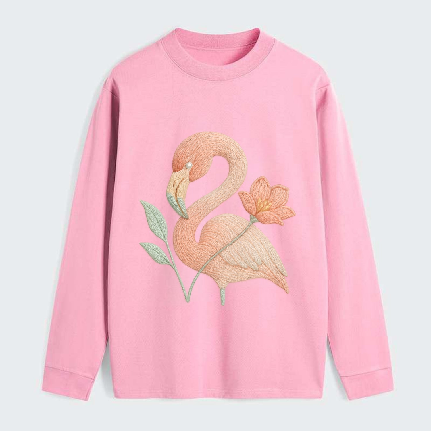 Peach Flamingo - Classic Long Sleeve Shirt - Pink