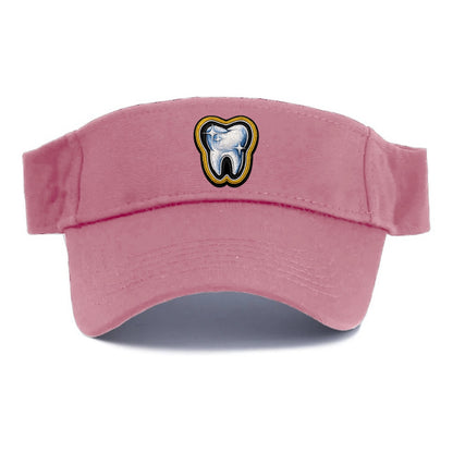 DENTAL TOOTH - molar with sparkle in white and blue , dentist - Visor - Pink