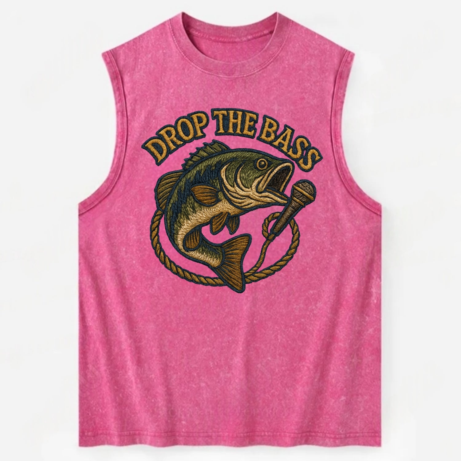 Drop The Bass  - Vintage Washed Tank - Pink