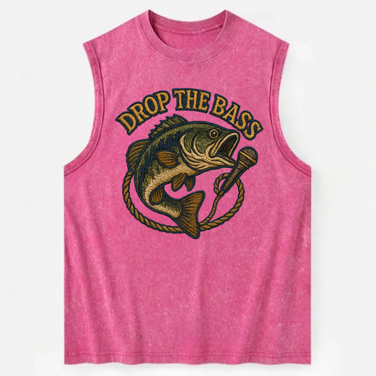 Drop The Bass  - Vintage Washed Tank - Pink