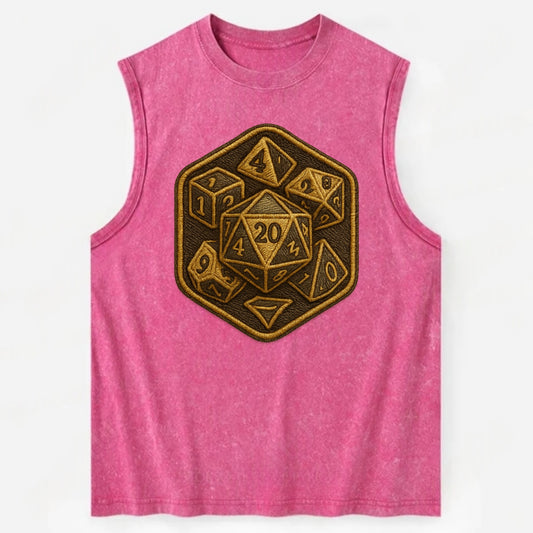 Dice set for tabletop gaming - RPG enthusiast - Vintage Washed Tank - Pink