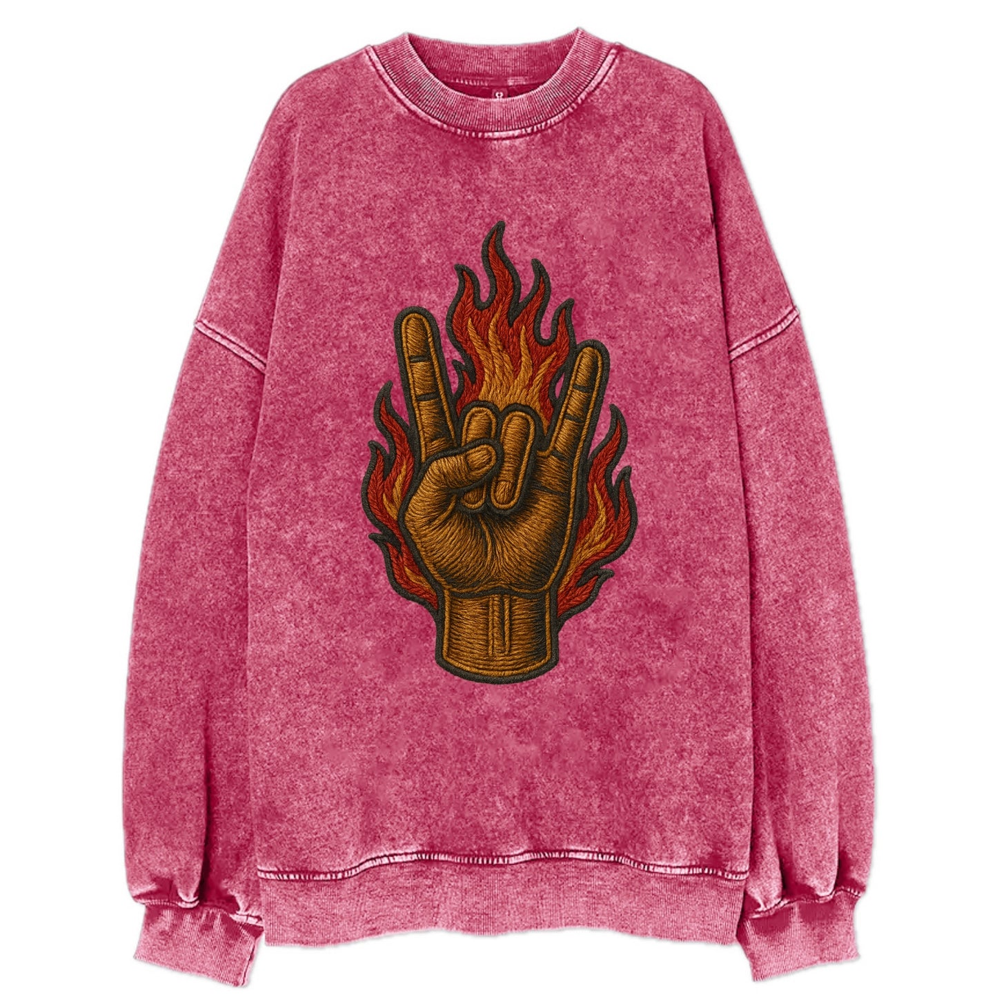 Devil Horns  - Vintage Sweatshirt - Pink