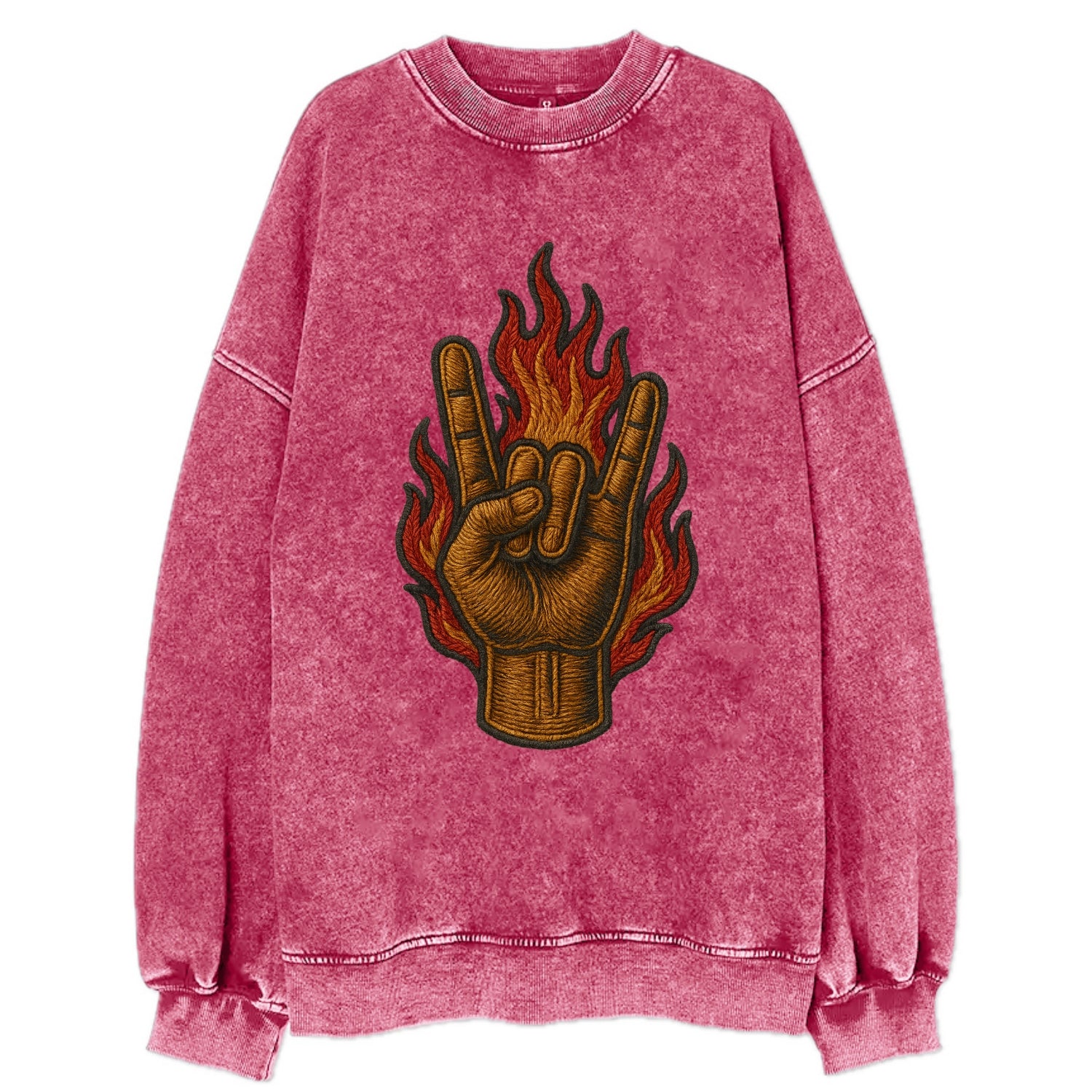 Devil Horns  - Vintage Sweatshirt - Pink